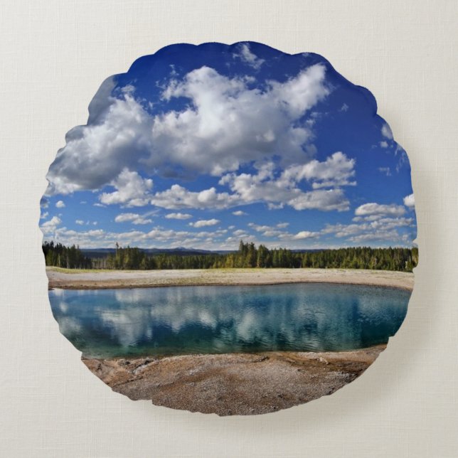 Hot Spring Round Pillow (Front)