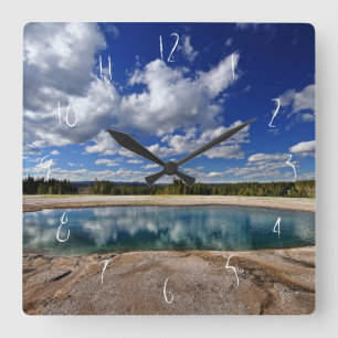 Hot Spring Square Wall Clock