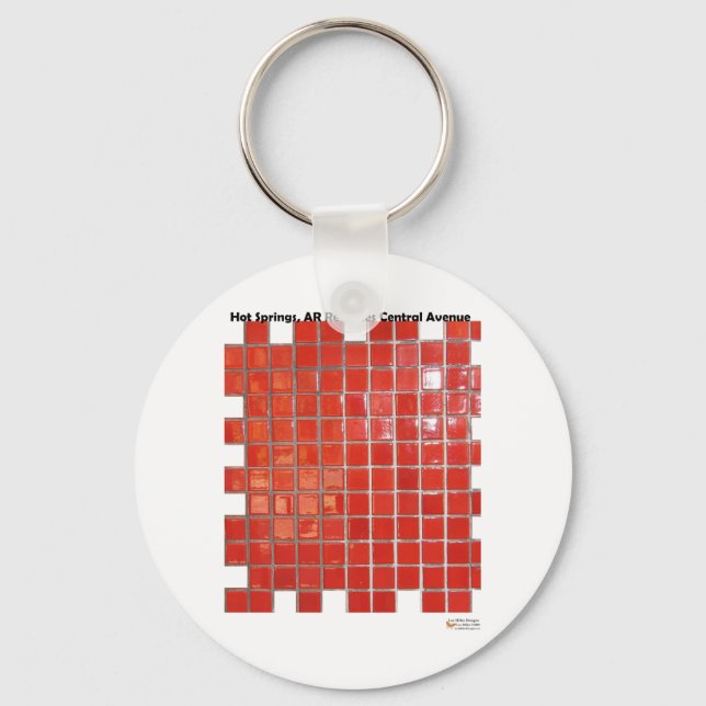 Hot Springs, AR Red Tiles Central Ave Gifts Keychain (Front)