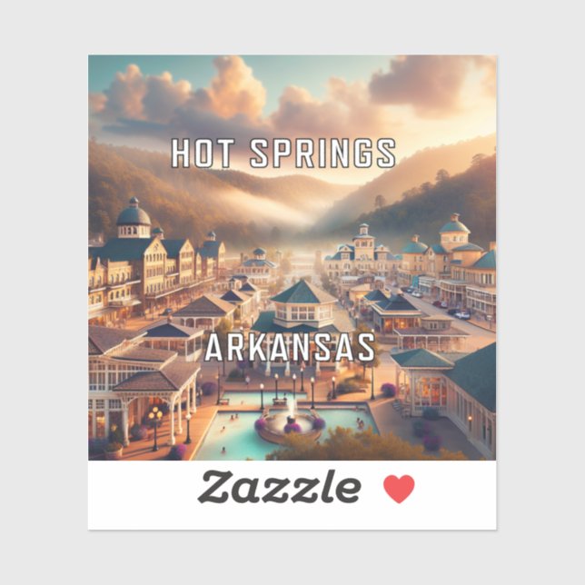 Hot Springs Arkansas 3 Inch Vinyl Sticker (Sheet)