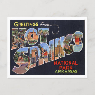 Hot Springs, Arkansas Vintage Big Letters Postcard