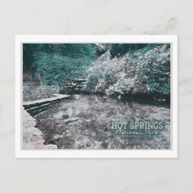 HOT SPRINGS ARKANSAS WATERCOLOR- ARKANSAS US POSTCARD (Front)