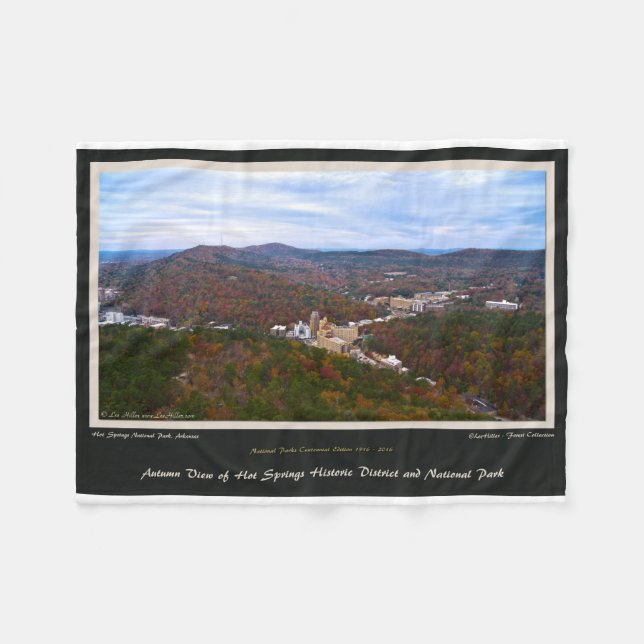 Hot Springs City and National Park Centennial Ed Fleece Blanket (Front (Horizontal))