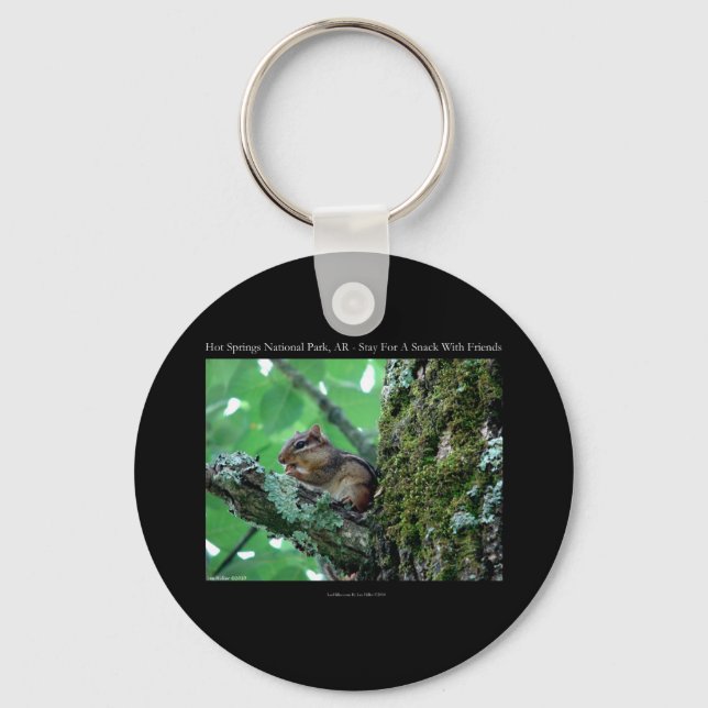 Hot Springs National Park, AR Chipmunk Snack Gifts Keychain (Front)