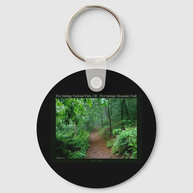 Hot Springs National Park, AR Fading Fog Gifts Keychain (Front)