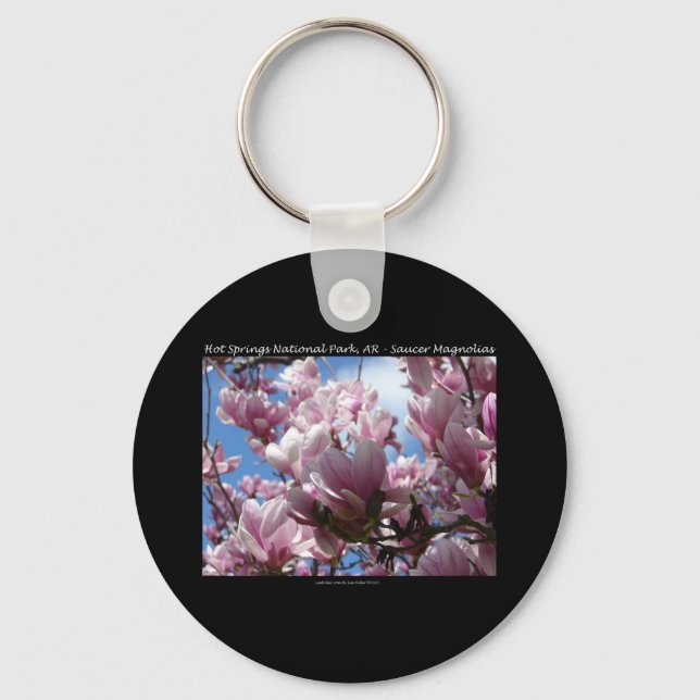 Hot Springs National Park AR Saucer Magnoia Gifts Keychain (Front)