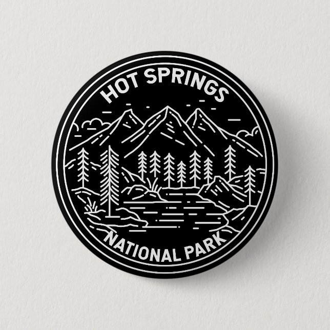 Hot Springs National Park Arkansas Monoline 2 Inch Round Button (Front)