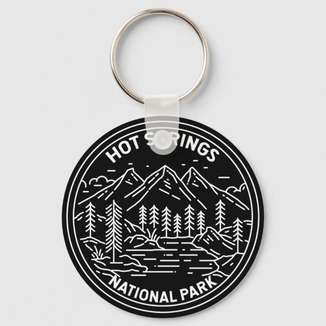Hot Springs National Park Arkansas Monoline Keychain (Front)
