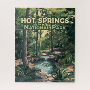 Hot Springs National Park Arkansas Retro Jigsaw Puzzle