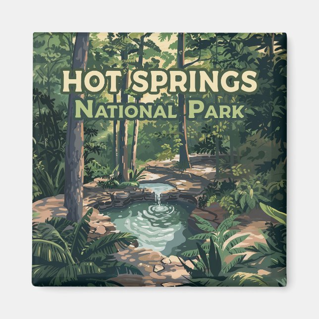Hot Springs National Park Arkansas Retro  Magnet (Front)