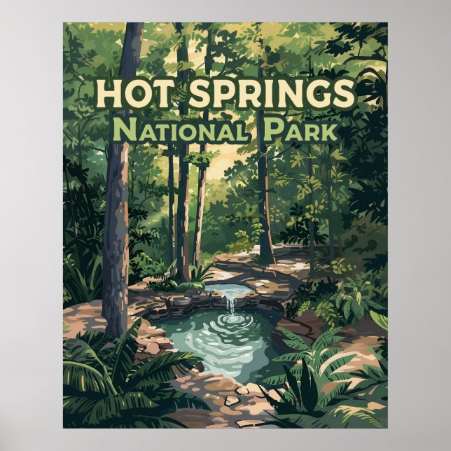 Hot Springs National Park Arkansas Retro  Poster (Front)