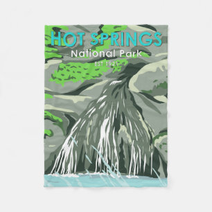 Hot Springs National Park Arkansas Vintage Fleece Blanket
