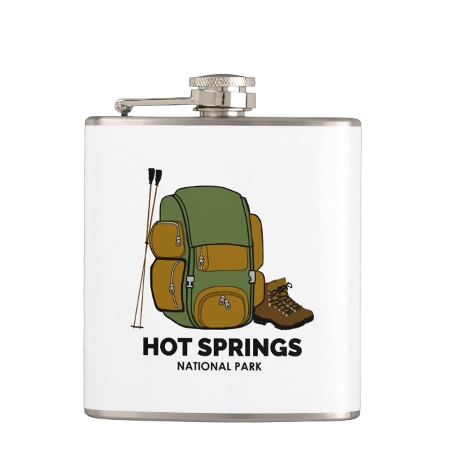 Hot Springs National Park Backpack Hip Flask (Front)