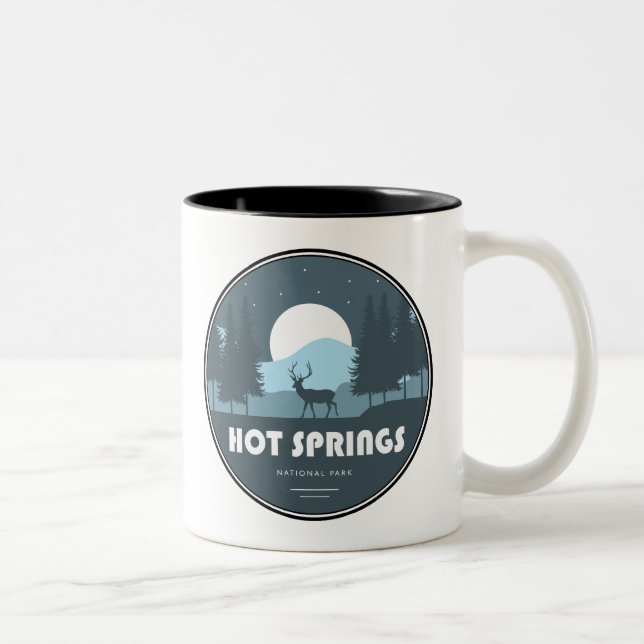 Hot Springs National Park Deer Two-Tone Coffee Mug (Right)