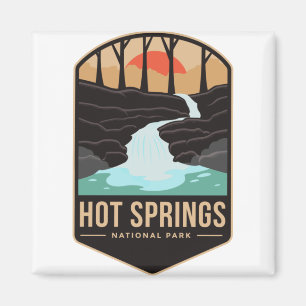 Hot springs national park emblem patch logo magnet