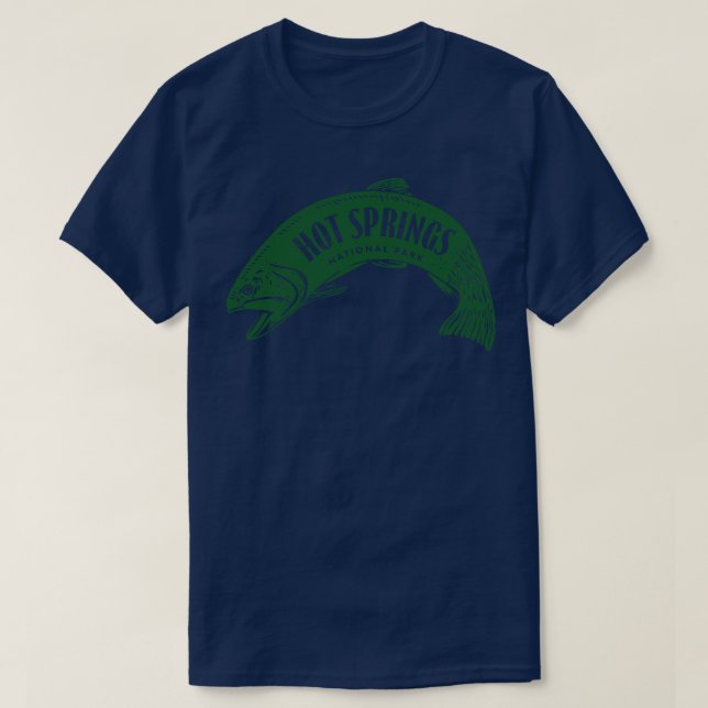 Hot Springs National Park Fish Green T-Shirt (Design Front)