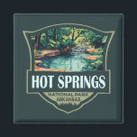 Hot Springs National Park Illustration Retro Badge Magnet<br><div class="desc">Hot Springs vector artwork design. The park is in central Garland County,  Arkansas,  adjacent to the city of Hot Springs,  the county seat.</div>