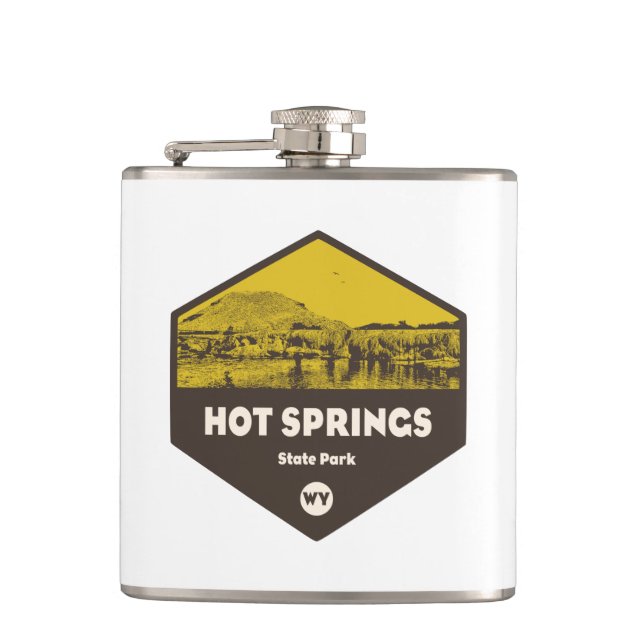 Hot Springs State Park Wyoming Hip Flask (Front)
