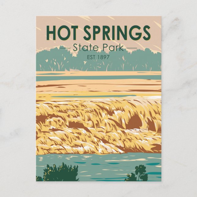 Hot Springs State Park Wyoming Vintage Postcard (Front)
