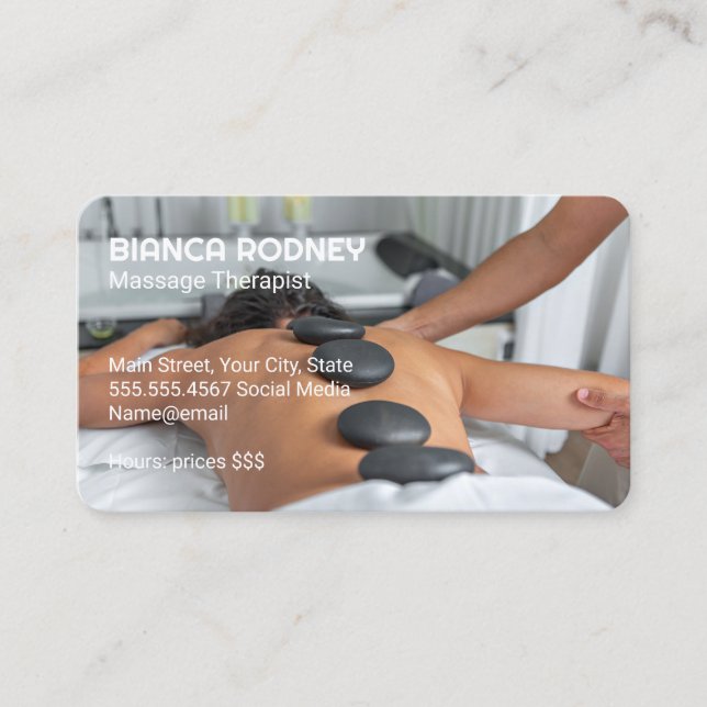 Hot Stone Massage | Spa Business Card (Front)