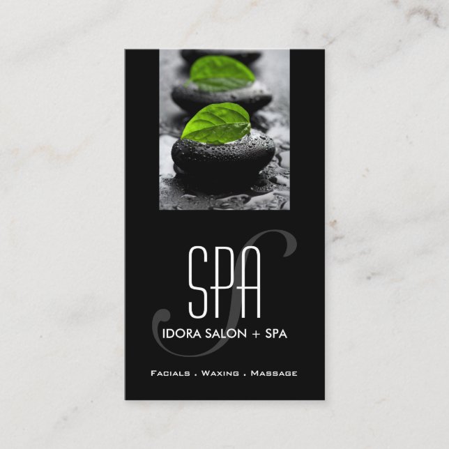 Hot Stones Spa and Massage Business Card Template (Front)