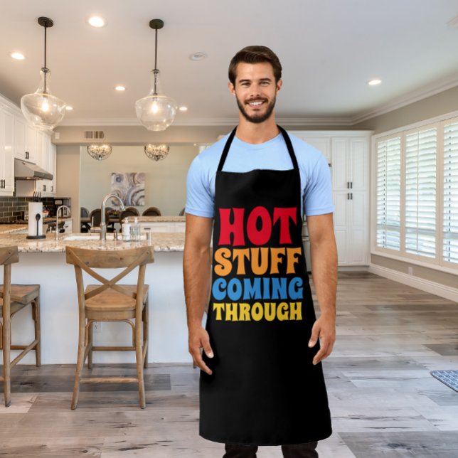 Hot Stuff Coming Through Humor Apron (Creator Uploaded)