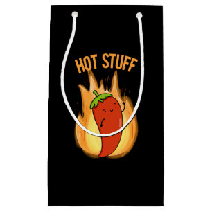 Hot Stuff Funny Red Hot Chili Pepper Pun Dark BG Small Gift Bag