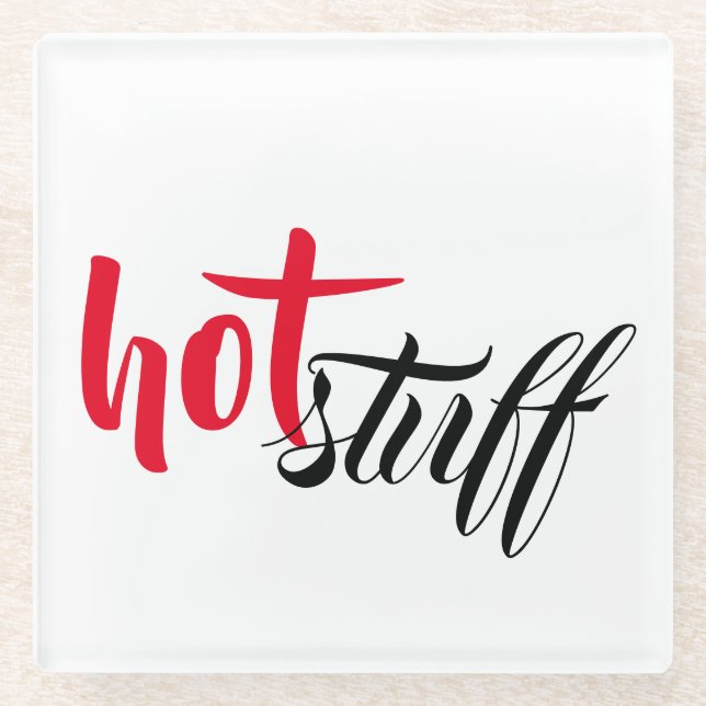 Hot Stuff Glass Coaster (Front)