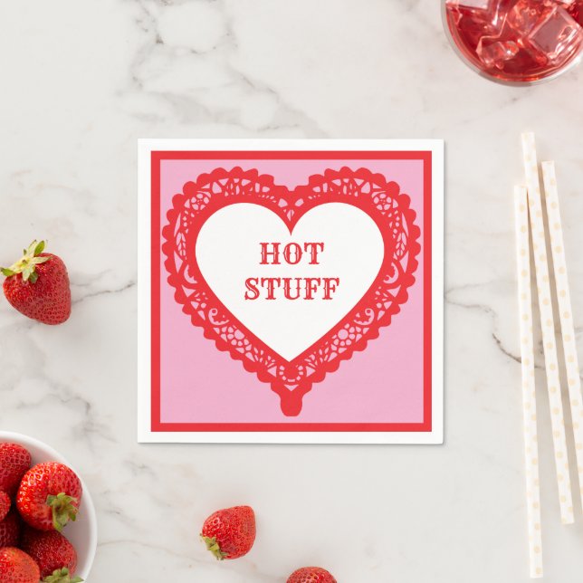 Hot Stuff Hearts Paper Napkin (Insitu)
