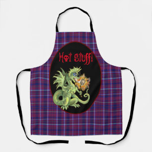 Hot Stuff! lil marshmellow roasting dragon Apron