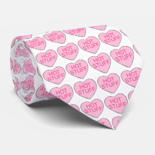 Hot Stuff Pink Candy Hearts Valentine's Day Tie