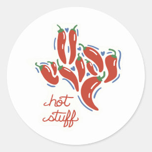 Hot Stuff Texas Chili Pepper Classic Round Sticker