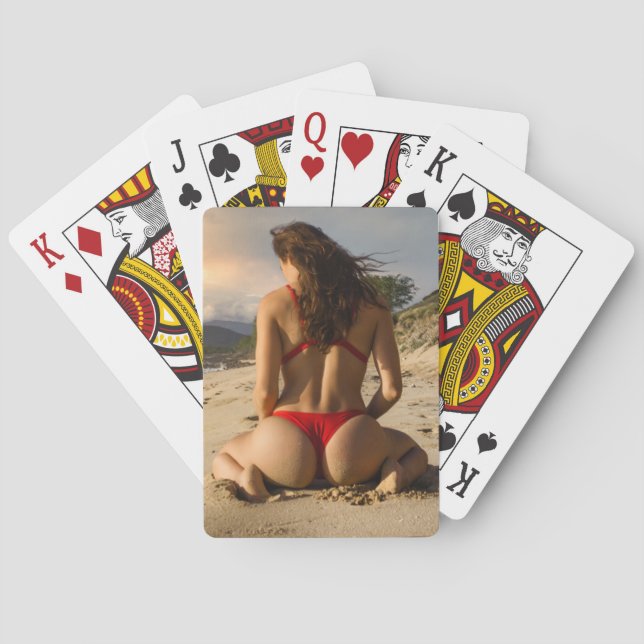 Hot Summer Bikini Girl Photography  Playing Cards (Back)
