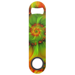 Hot Summer Green Orange Abstract Colourful Fractal Bar Key