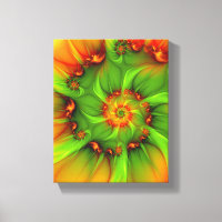 Hot Summer Green Orange Abstract Colourful Fractal