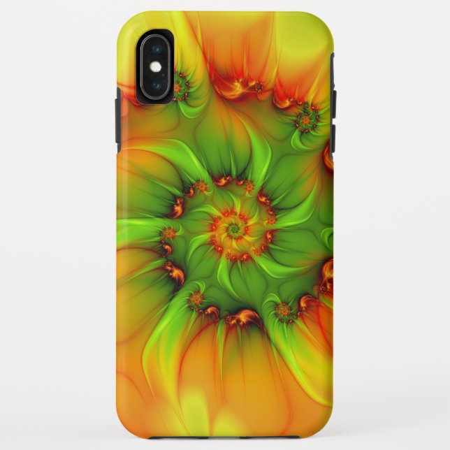 Hot Summer Green Orange Abstract Colourful Fractal Case-Mate iPhone Case (Back)