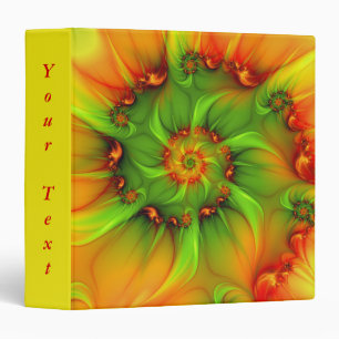 Hot Summer Green Orange Colourful Fractal Art Text Binder