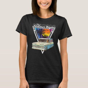Hot Summer Nights 80's Tropical Vintage Retro Pane T-Shirt