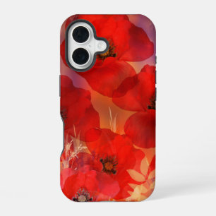 Hot summer poppies iPhone 16 case