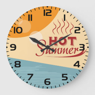 Hot Summer Vintage Retro Vibes Large Clock
