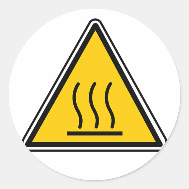 Hot Surface Sign Classic Round Sticker (Front)