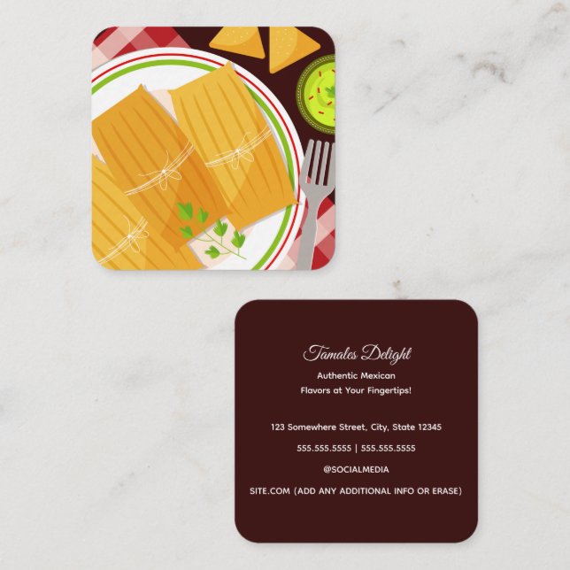 Hot Tamales Square Business Card (Front/Back)