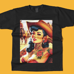 Hot Tattoo Cowgirl T-Shirt