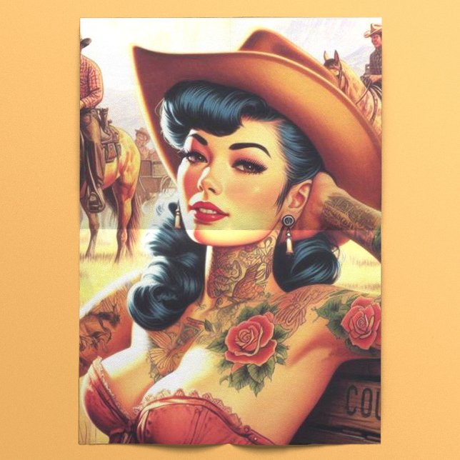 Hot Tattoo Cowgirl Tissue Paper (Creator Uploaded)