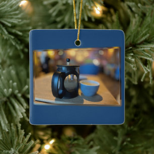 Hot tea ceramic ornament