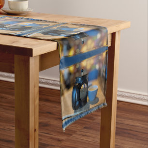 Hot tea long table runner