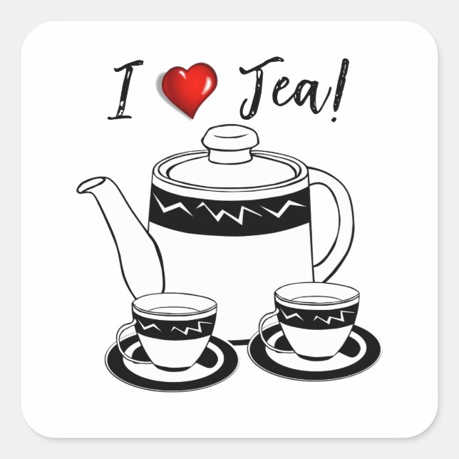 Hot Tea Month Square Sticker (Front)