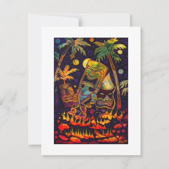 Hot Tiki Lava Invitations (Front)