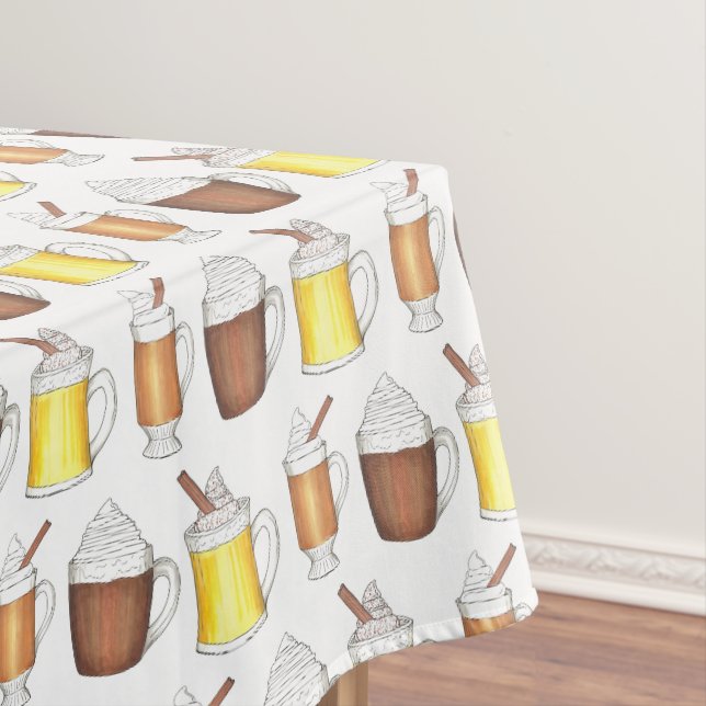 Hot Toddy Cocoa Eggnog Winter Holiday Christmas Tablecloth (In Situ)