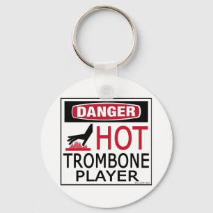 Hot Trombone Player Keychain